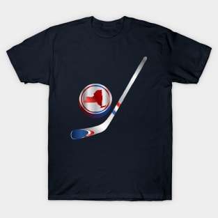 NHL - NY Red White Blue Stick and Puck T-Shirt